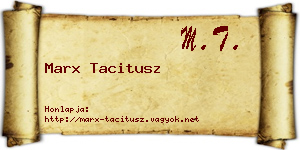 Marx Tacitusz névjegykártya